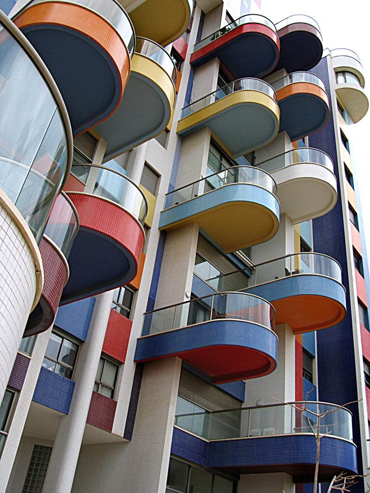 Real colorful balconies in Tel Aviv