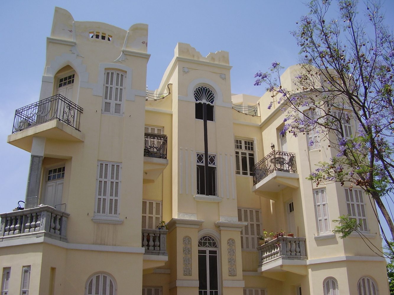 Real historic apartment-style building in Tel Aviv